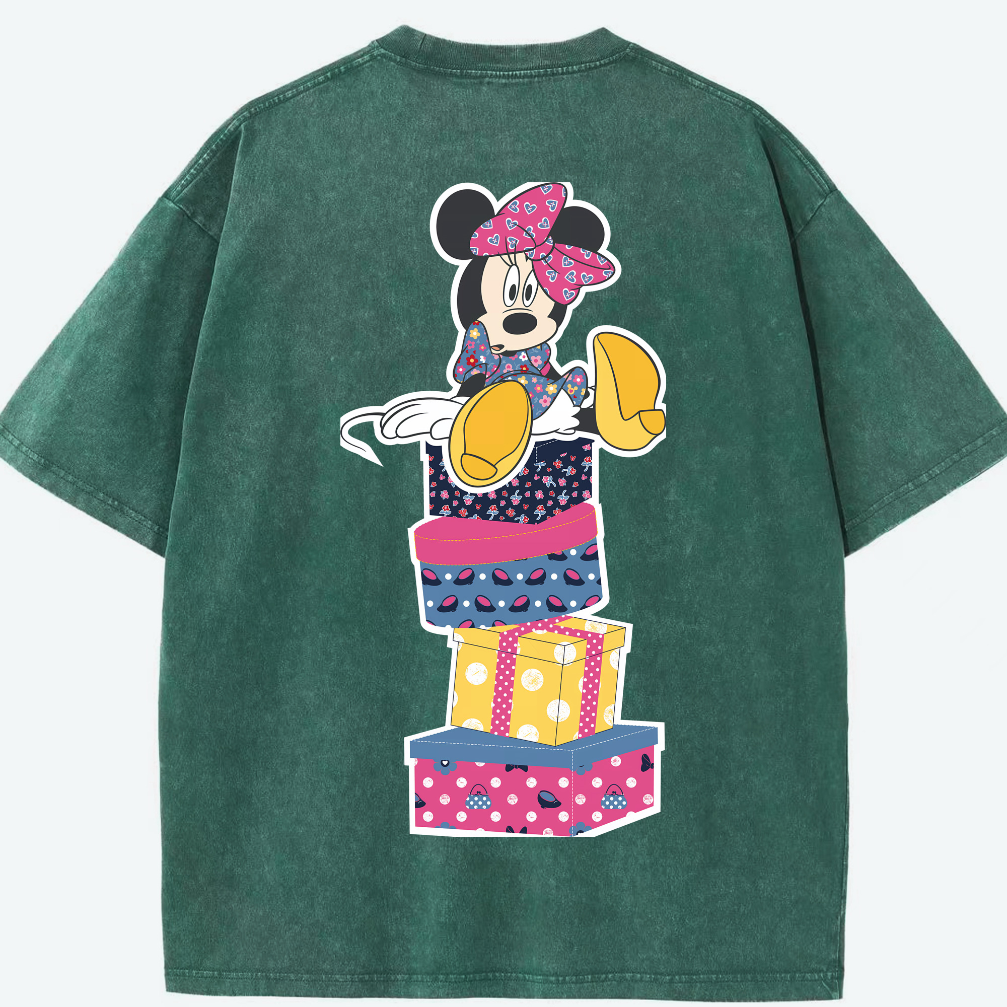 （画像用） ミッキーマウス Mickey Mouse 綿100% ヴィンテージ風 半袖Tシャツ（背面プリント）